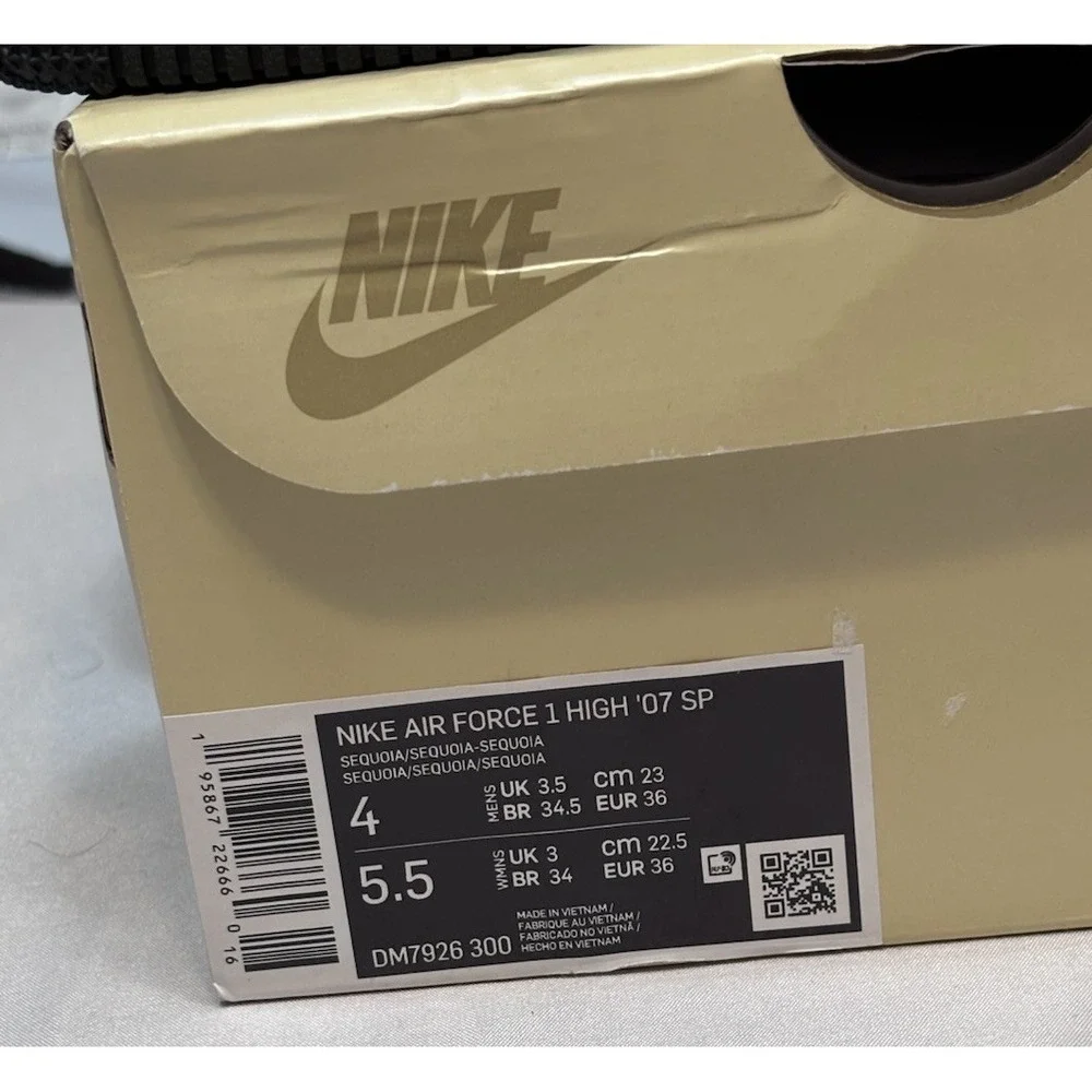 Nike Air Force 1 '07 SP Billie Eilish‎ Sequoia Shoes Size 4 M 5.5 W Brand New IB